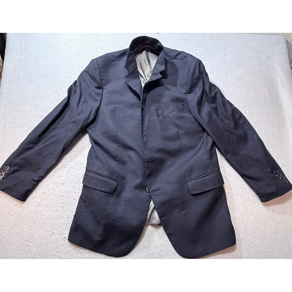 Hart Schaffner Marx Blazer 44L Navy Blue Tailored /‎ Made in USA Sport Coat